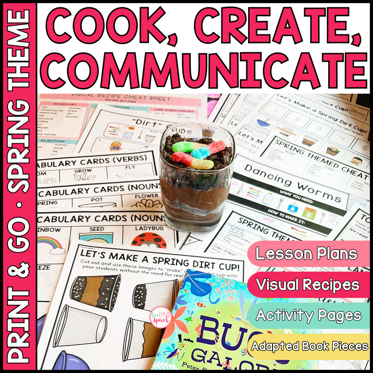 SPRING Themed Speech Therapy Activity Pack | Cook, Create, Communicate