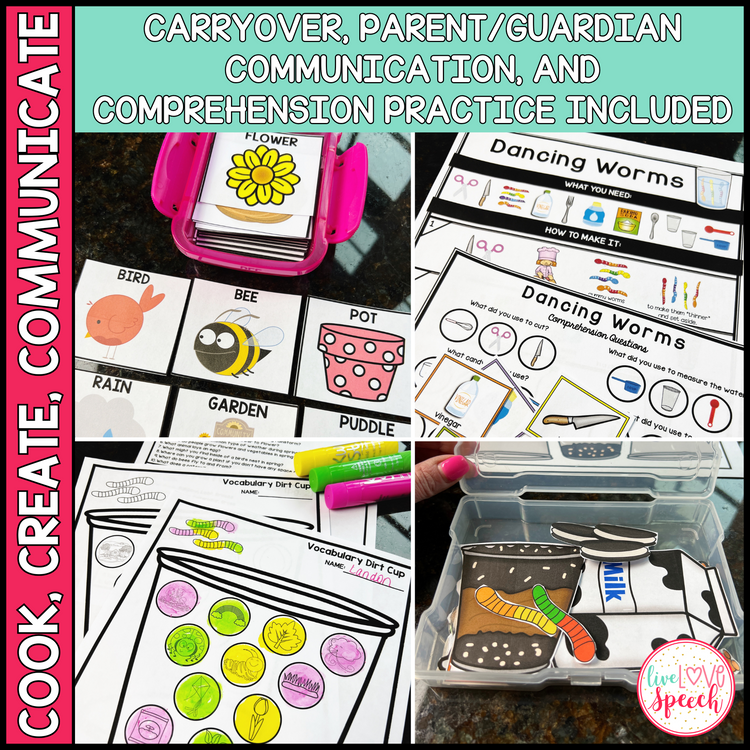SPRING Themed Speech Therapy Activity Pack | Cook, Create, Communicate