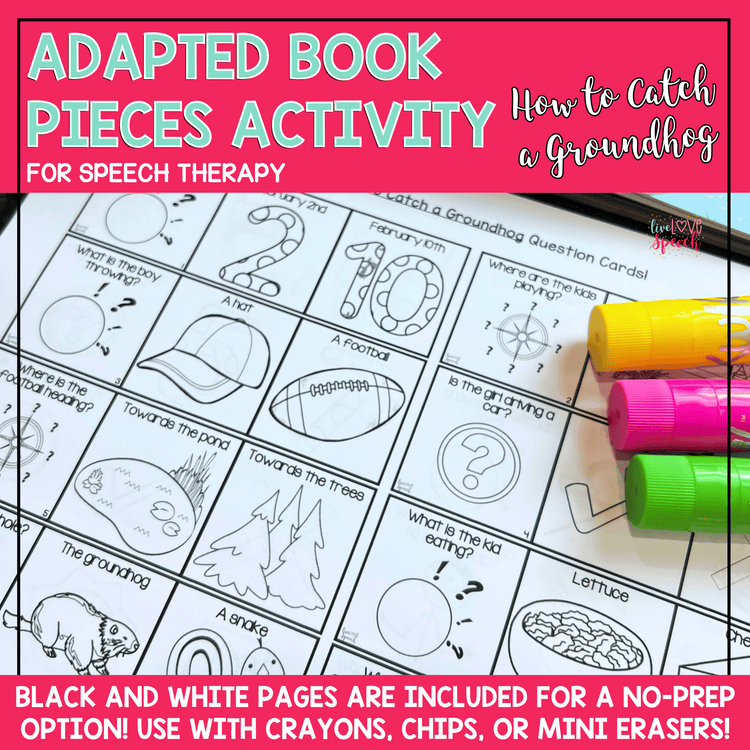 Adapted Book Piece Set | How to catch a Groundhog | Printable Version