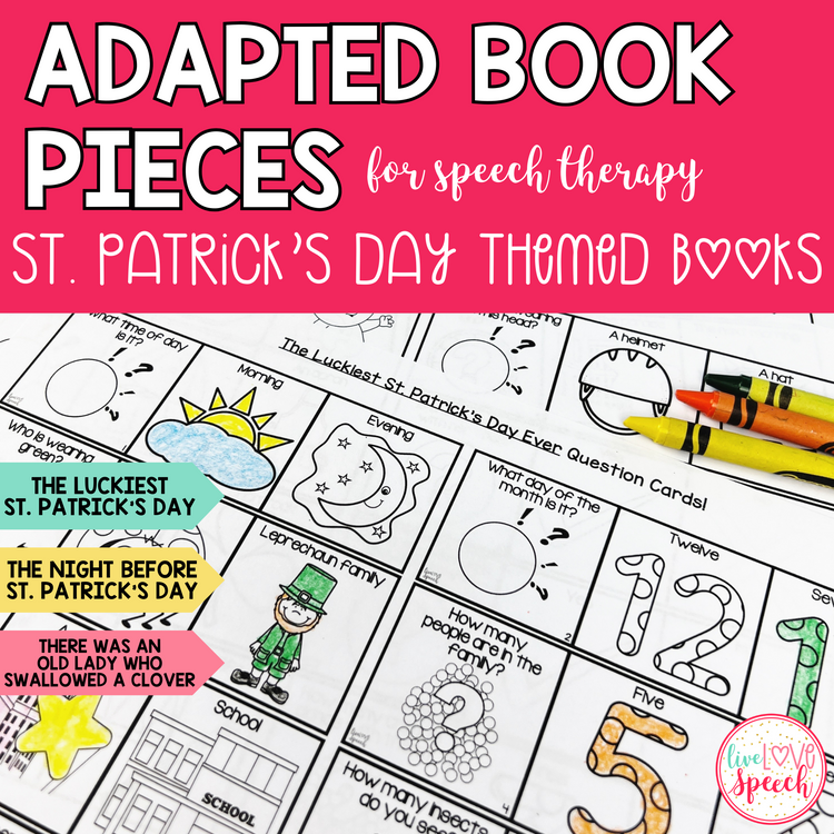 St. Patrick's Day Adapted Book Pieces for Speech Therapy | Special Education