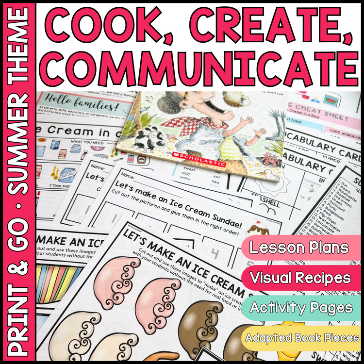 Summertime Themed Speech Therapy Activity Pack | Cook, Create, Communicate