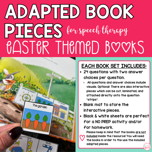 Easter Adapted Book Pieces for Speech Therapy | Special Education