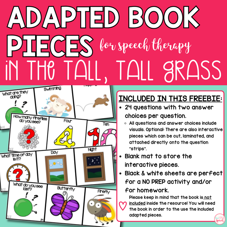 In The Tall, Tall Grass Adapted Piece Book Set {FREEBIE}