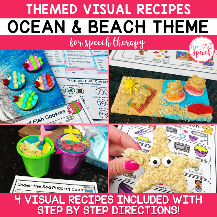 Themed Visual Recipes for Speech Therapy | Ocean and Beach Theme