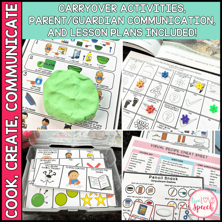 Back to School Themed Speech Therapy Activity Pack | Cook, Create, Communicate