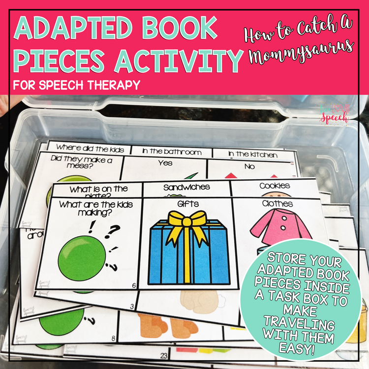 Adapted Book Piece Set for Speech Therapy | How to catch a Mamasaurus | Printable Version
