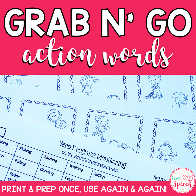 Grab N' Go Action Words | Speech Therapy