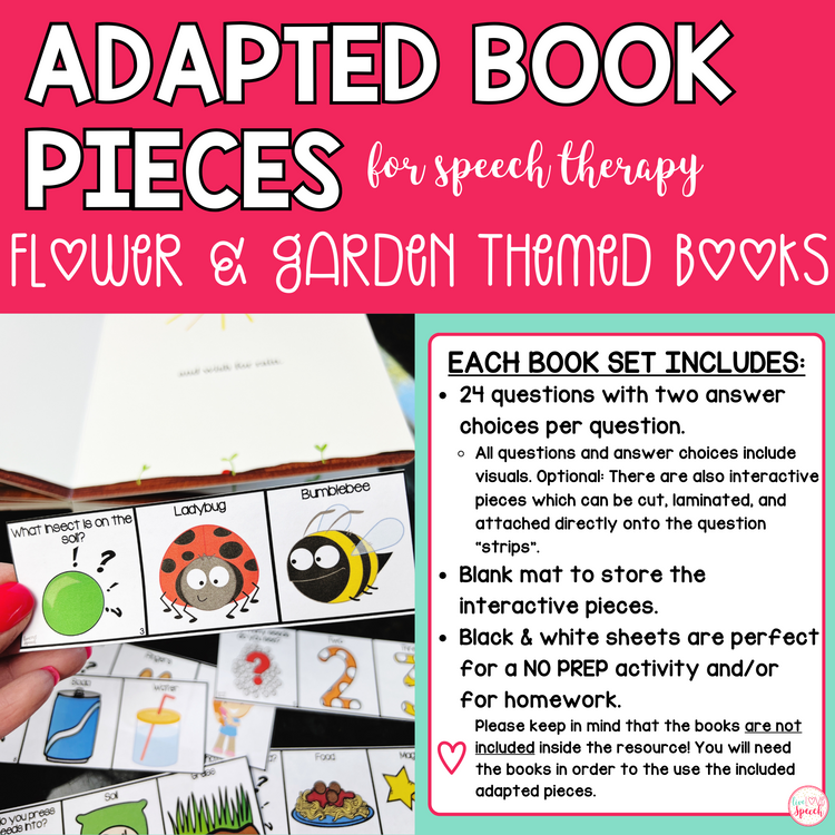 Flowers Garden Adapted Book Pieces for Speech Therapy | Special Education