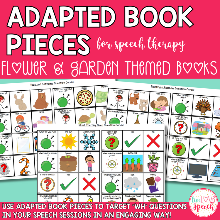 Flowers Garden Adapted Book Pieces for Speech Therapy | Special Education