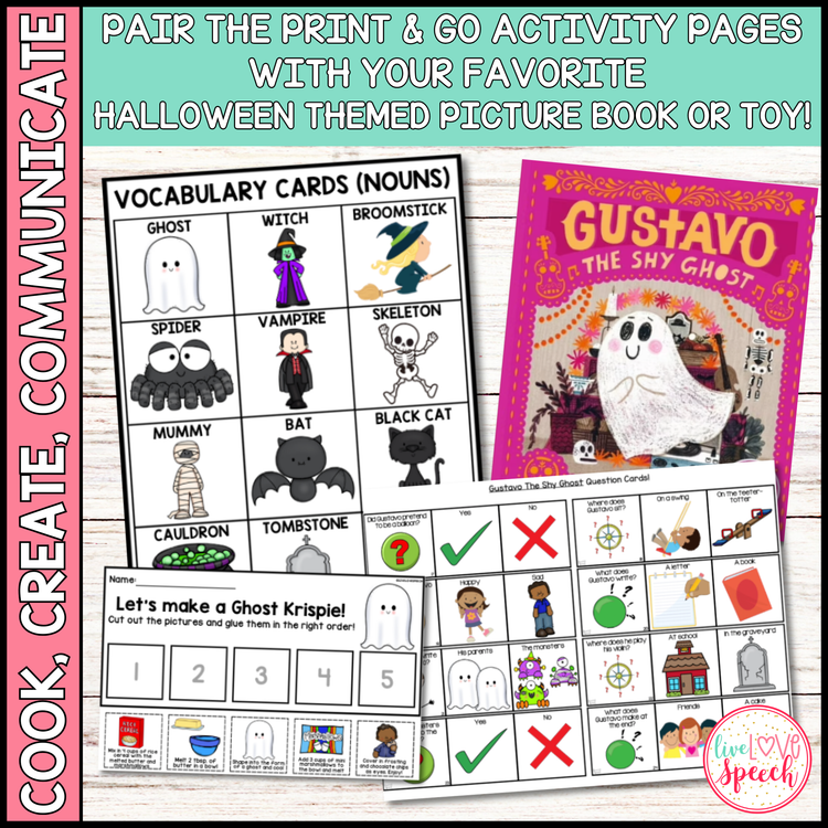 Halloween Themed Speech Therapy Activities | Cook, Create, Communicate