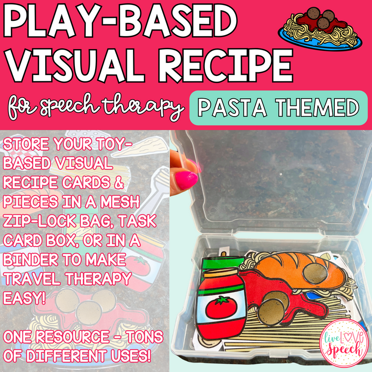 Play-Based Visual Recipe Resource for Speech Therapy | Pasta Themed