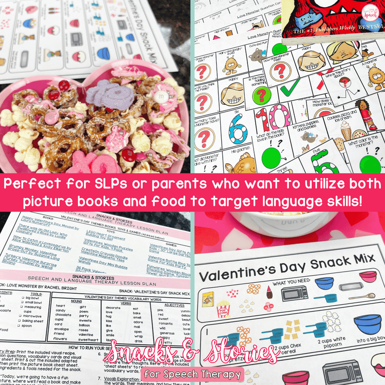 Valentine's Day Snacks and Stories for Speech Therapy | Hands-On Activites