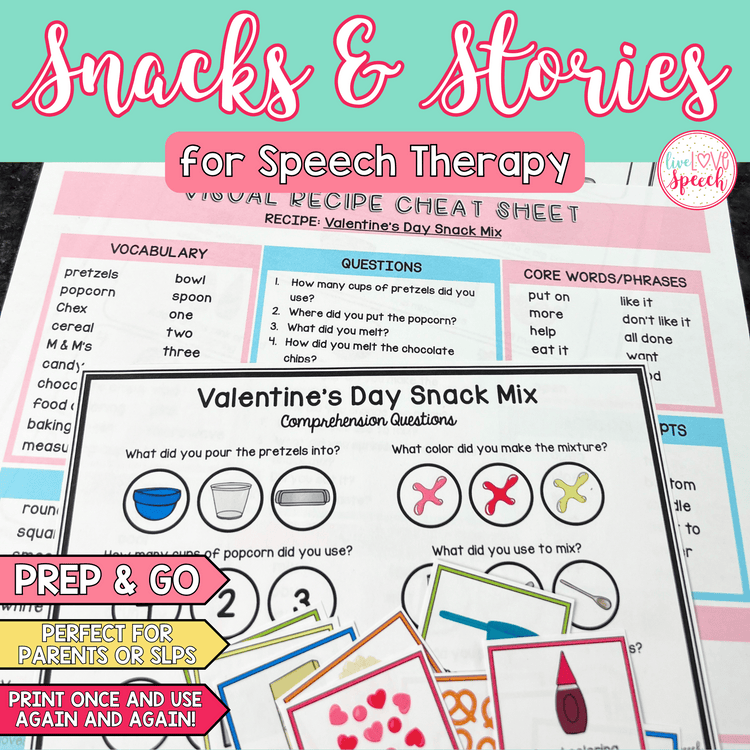 Valentine's Day Snacks and Stories for Speech Therapy | Hands-On Activites