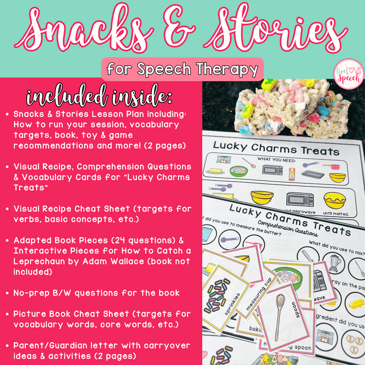 St. Patrick's Day Snacks and Stories for Speech Therapy | Hands-On Activites