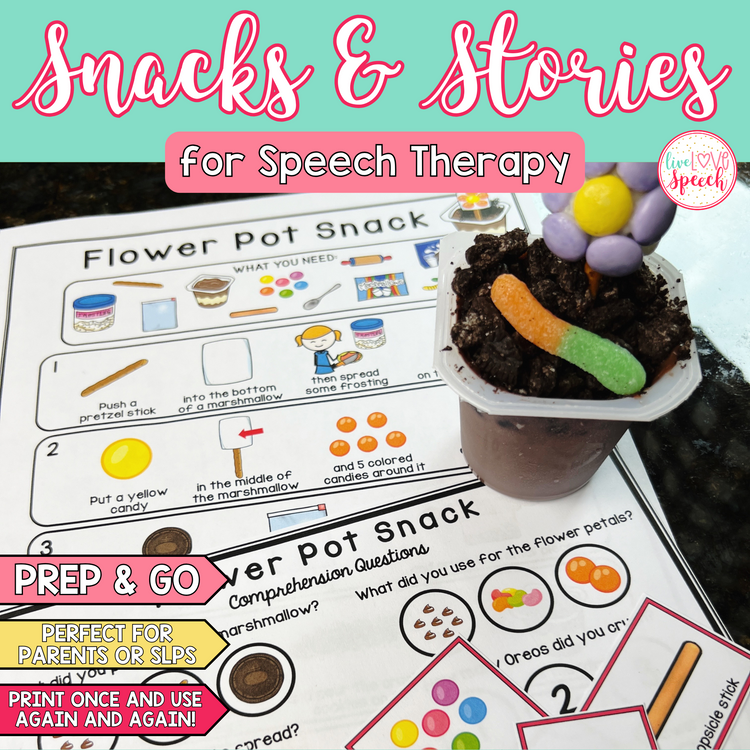 Spring Snacks and Stories for Speech Therapy | Cheat Sheets, ABP, Visual Recipe