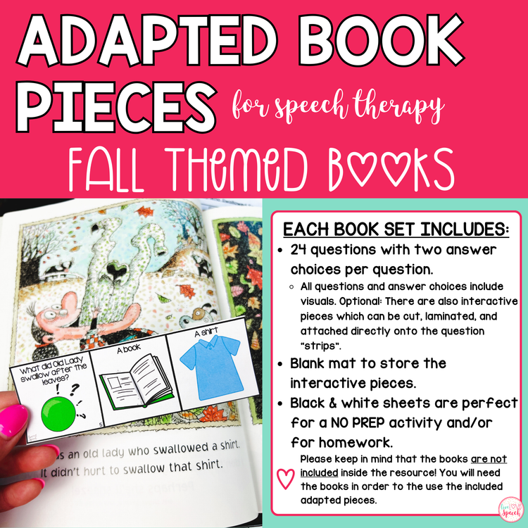 Fall Adapted Book Pieces for Speech Therapy | Special Education