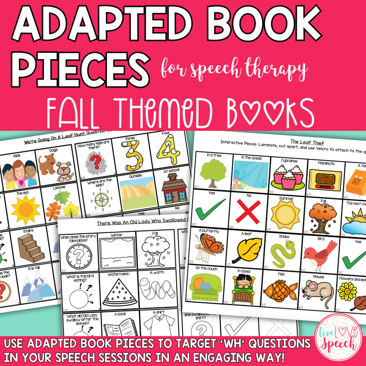 Fall Adapted Book Pieces for Speech Therapy | Special Education