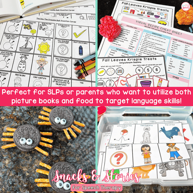 Snacks & Stories BIG BUNDLE for Speech Therapy | Book Companions Visual Recipes