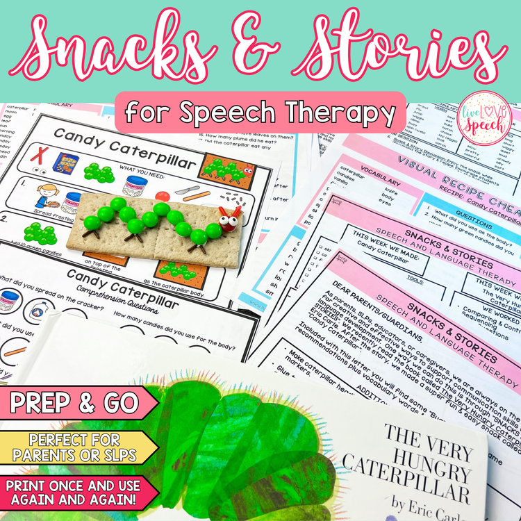 Bug Snacks and Stories for Speech Therapy | Cheat Sheets, ABP, Visual Recipe