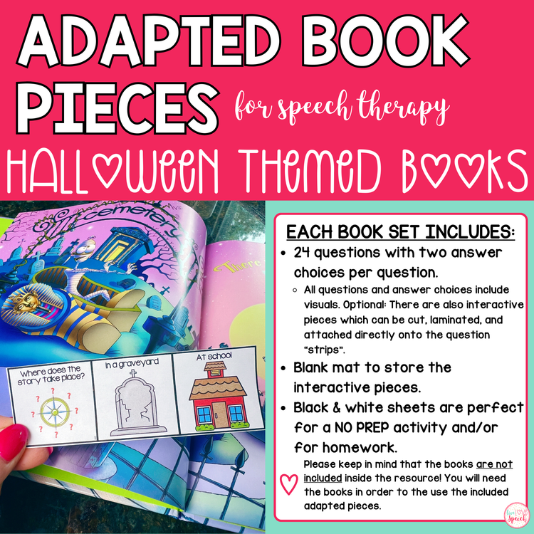 Halloween Adapted Book Pieces for Speech Therapy | Special Education