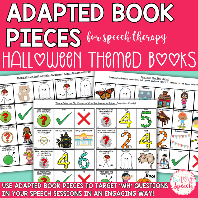 Halloween Adapted Book Pieces for Speech Therapy | Special Education