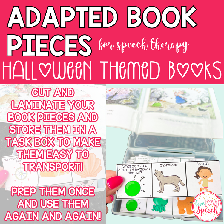 Halloween Adapted Book Pieces for Speech Therapy | Special Education