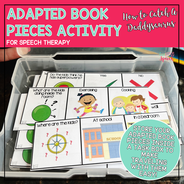 Adapted Book Piece Set for Speech Therapy | How to catch a Daddysaurus | Printable Version