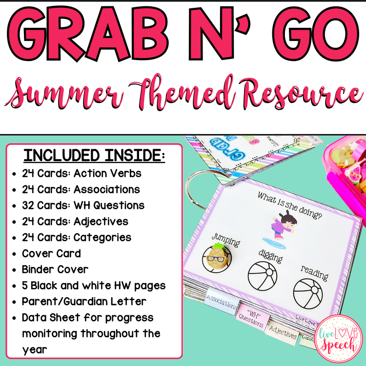 Grab N' Go Summer Themed Resource | Speech and Language