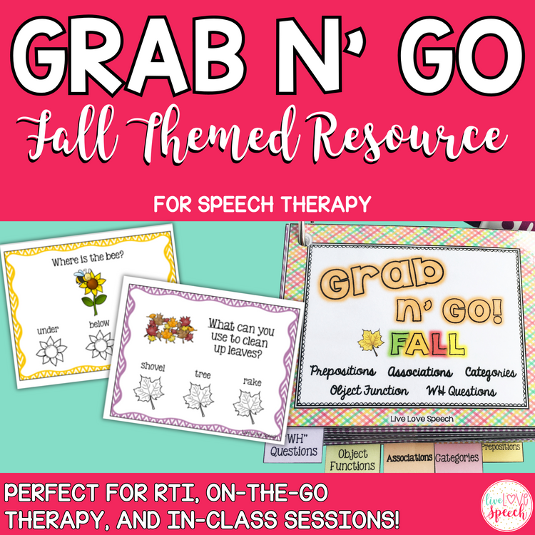 Grab N' Go Fall Themed Resource | Speech Therapy