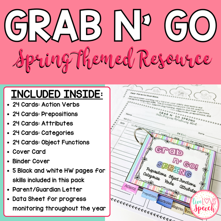 Grab N' Go Spring Themed Resource | Speech and Language