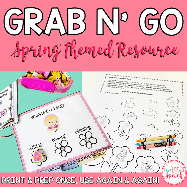 Grab N' Go Spring Themed Resource | Speech and Language