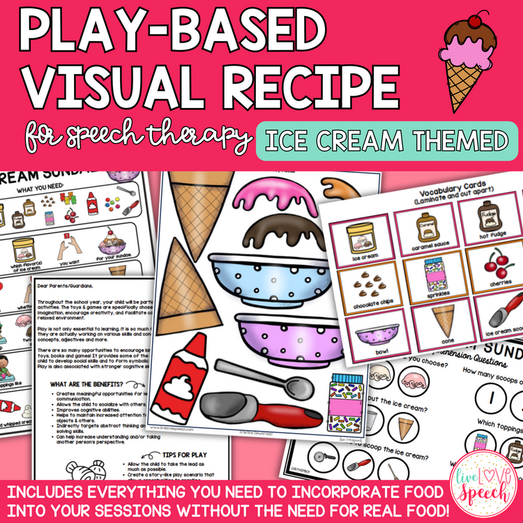 Play-Based Visual Recipe Resource for Speech Therapy | Ice Cream Themed
