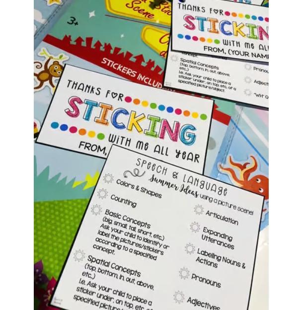 {EDITABLE & FREE} End of Year Gift Tags & Cards {Sticker Scenes/Books}