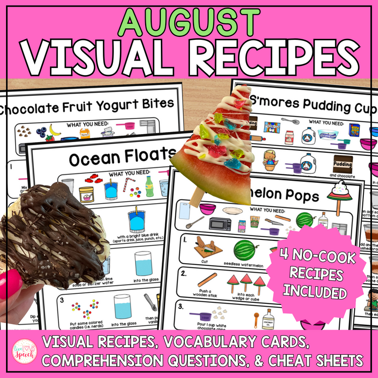 August Visual Recipes | Cooking with Kids | Life Skills | Speech Therapy