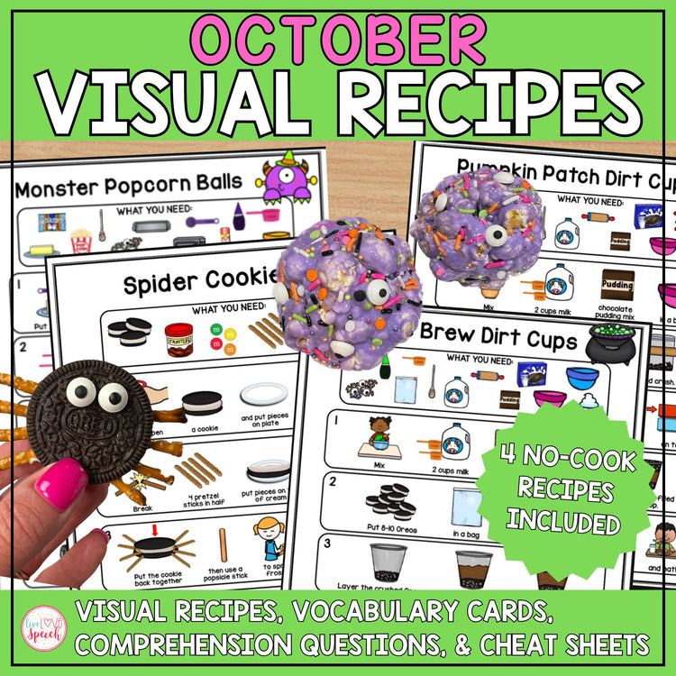 October Visual Recipes | Speech Therapy | Cooking with Kids | Life Skills