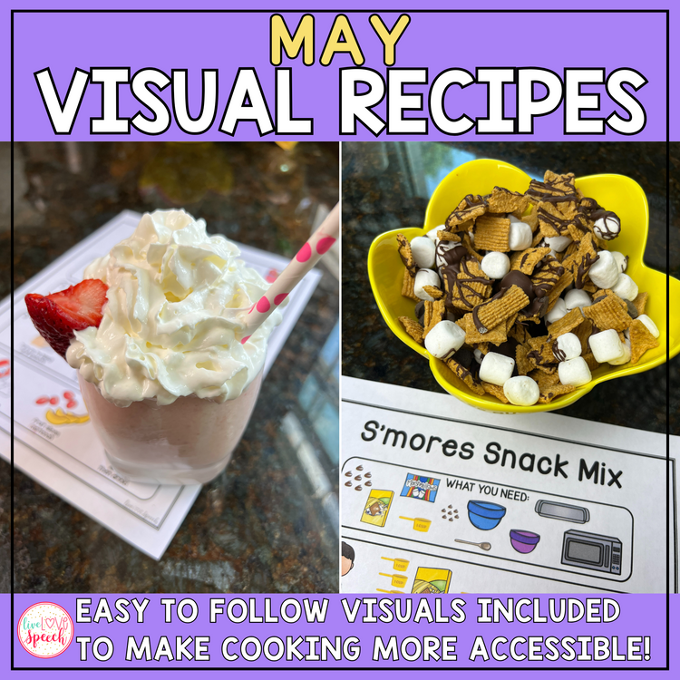 May Visual Recipes | Cheat Sheets | Speech Therapy | Life Skills