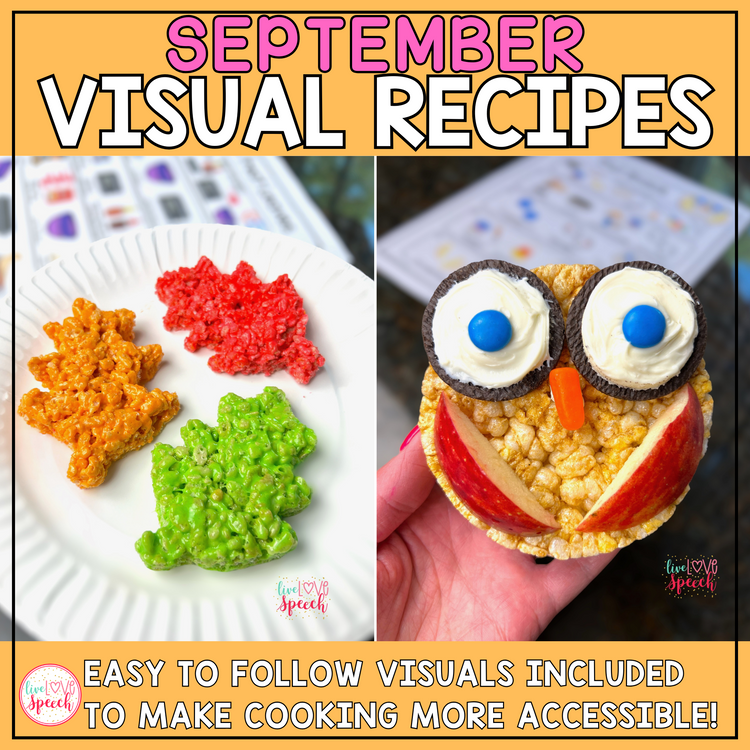 September Visual Recipes | Cooking with Kids | Speech Therapy | Life Skills