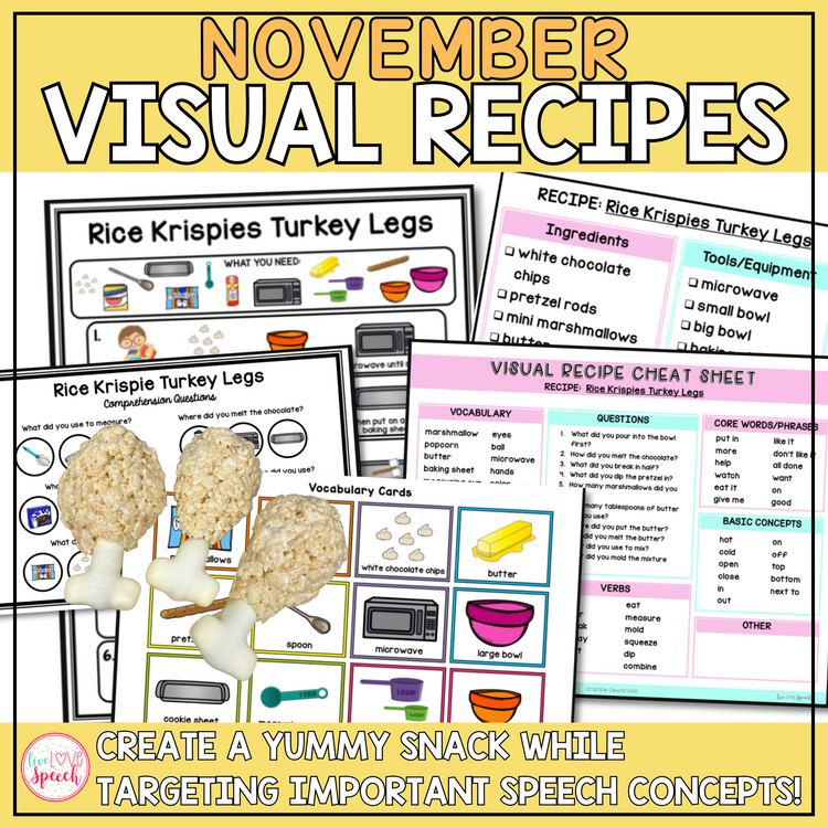 November Visual Recipes | Speech Therapy | Cooking with Kids | Life Skills