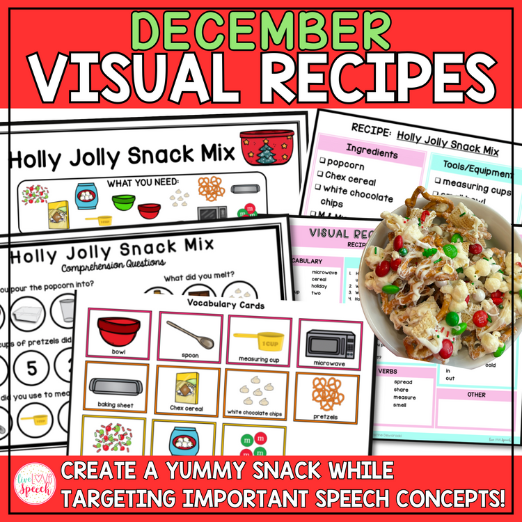 December Visual Recipes | Speech Therapy | Cooking with Kids | Life Skills