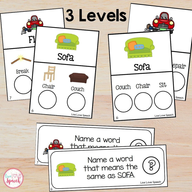 Grab N' Go Vocabulary | Leveled & Common Core Aligned | Speech Therapy