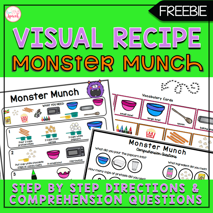 Monster Munch Visual Recipe | Freebie | Cooking for Kids | Speech Therapy