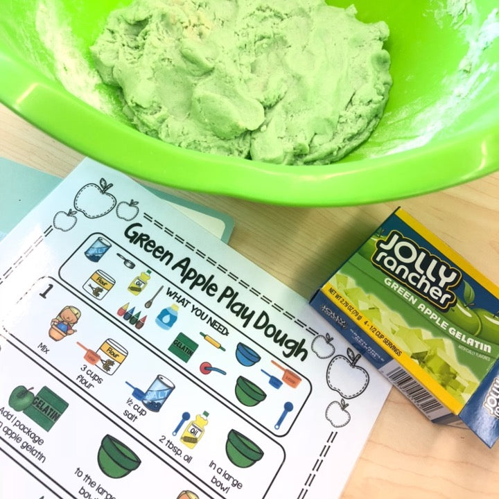 Green Apple Dough Visual Recipe | FREEBIE | Speech Therapy