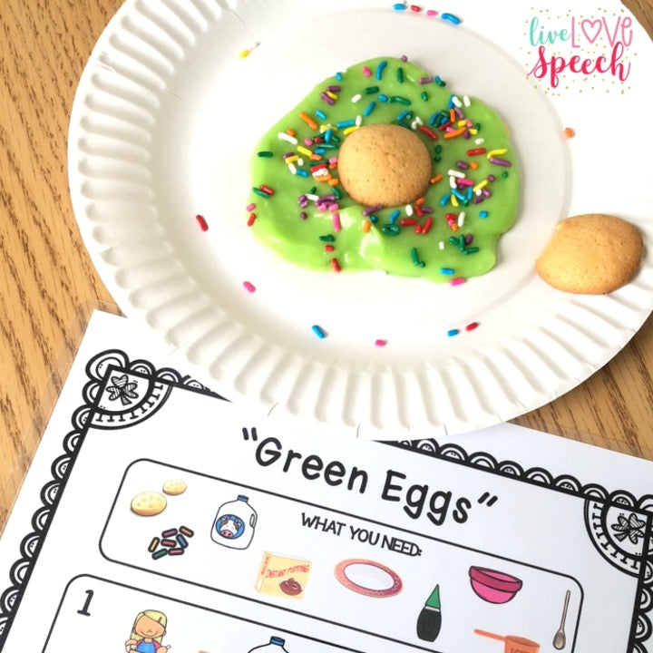 "Green Eggs" Visual Recipe | FREEBIE | Speech Therapy