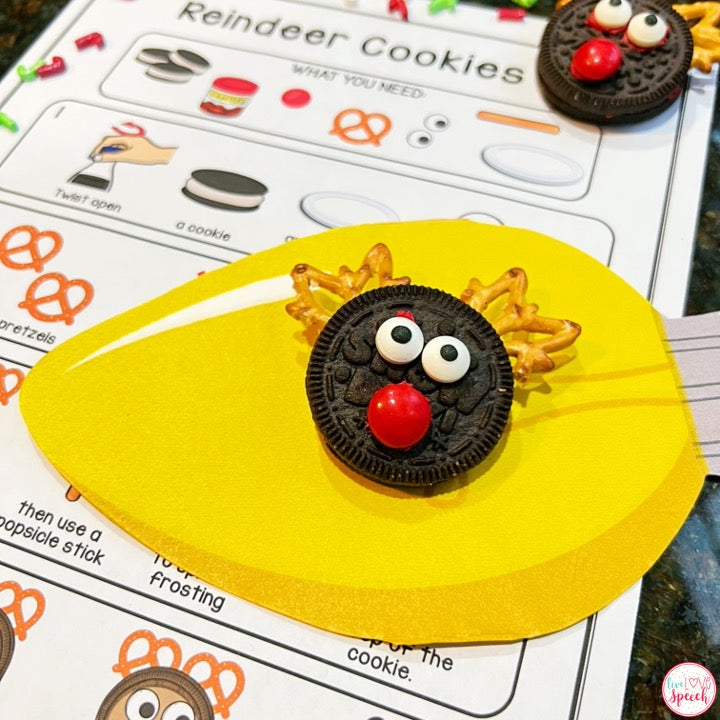 Reindeer Cookies Visual Recipe | Freebie | Cooking for Kids | Speech Therapy