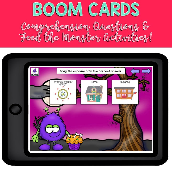 Adapted Book Piece Set | How to Catch a Monster | BOOM Cards™ & Print | Speech Therapy
