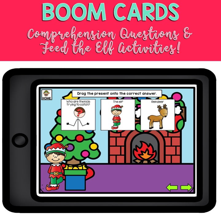 Adapted Book Piece Set | How to Catch an Elf | BOOM Cards™ & Print | Speech Therapy