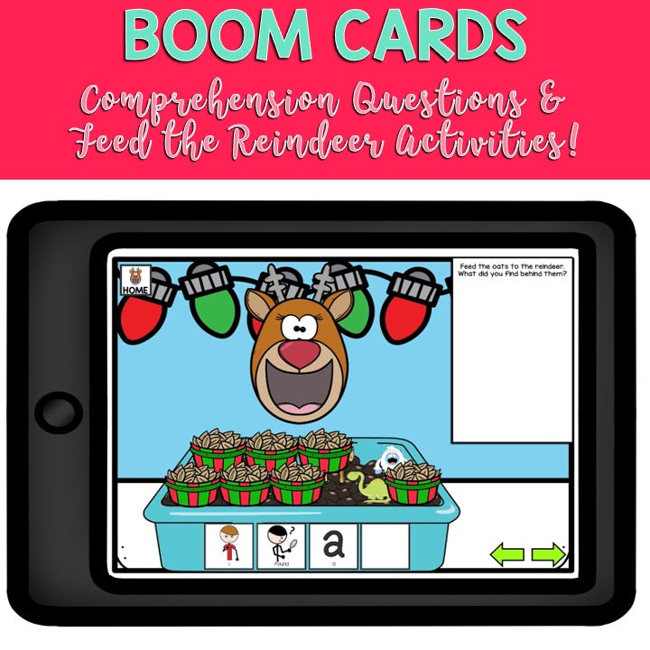 Adapted Book Piece Set | How to Catch a Reindeer | BOOM Cards™ & Print | Speech Therapy