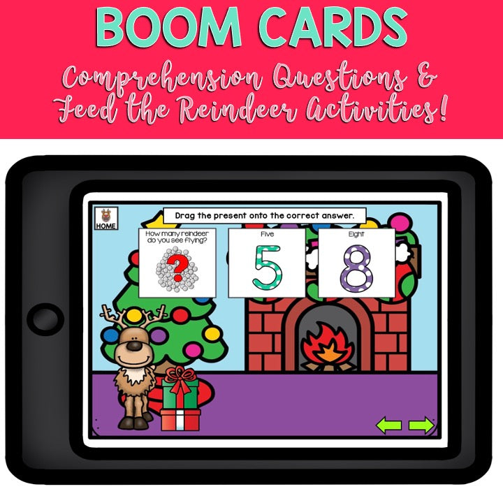 Adapted Book Piece Set | How to Catch a Reindeer | BOOM Cards™ & Print | Speech Therapy