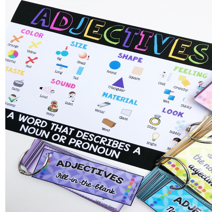 Grab N' Go Adjectives | Speech Therapy Resource