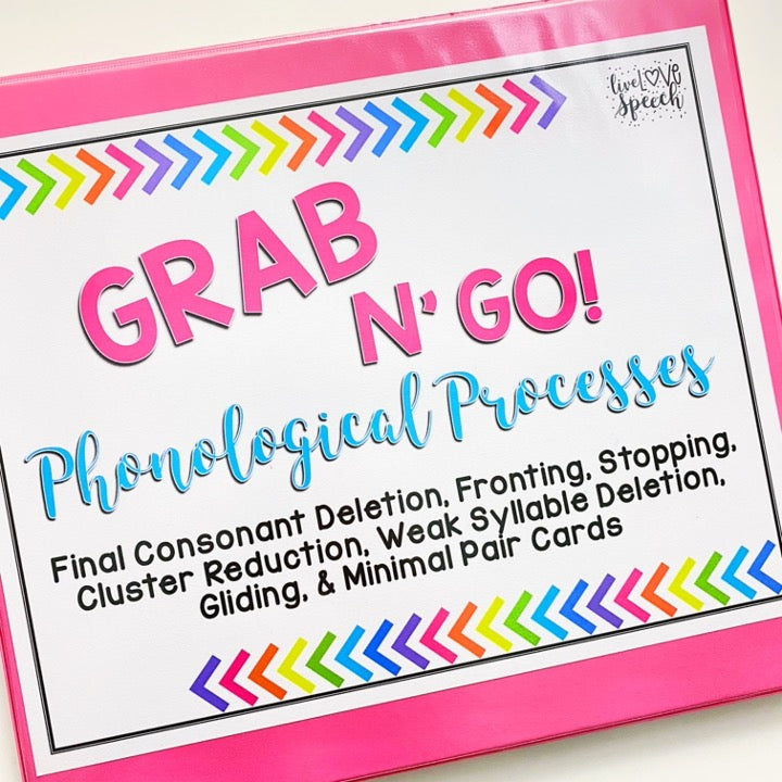 Grab N' Go Phonological Processes | Speech Therapy